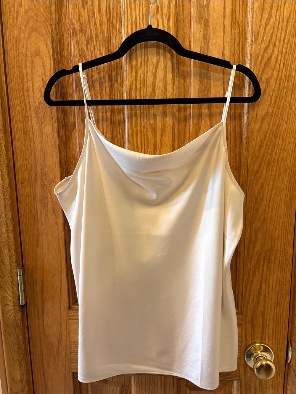 Ann Taylor Cream Satin Cowl Neck Camisole
